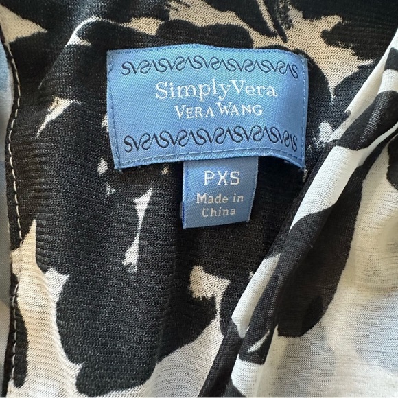 Simply Vera Vera Wang Black and White Asymmetrical Dress - Picture 3 of 3